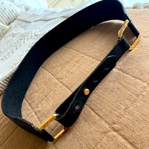 TORY BURCH black leather Cinch belt